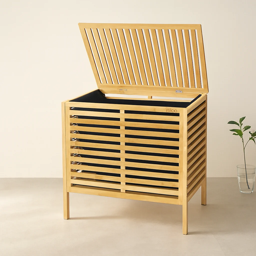 Kalın Bambu Çamaşır Sepeti 50x38x55 cm (Kumaş Torbalı) Fiyatı, Yorumları ve Özellikleri