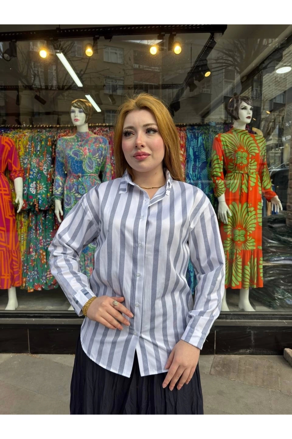 Kalın çizgili gömlek
