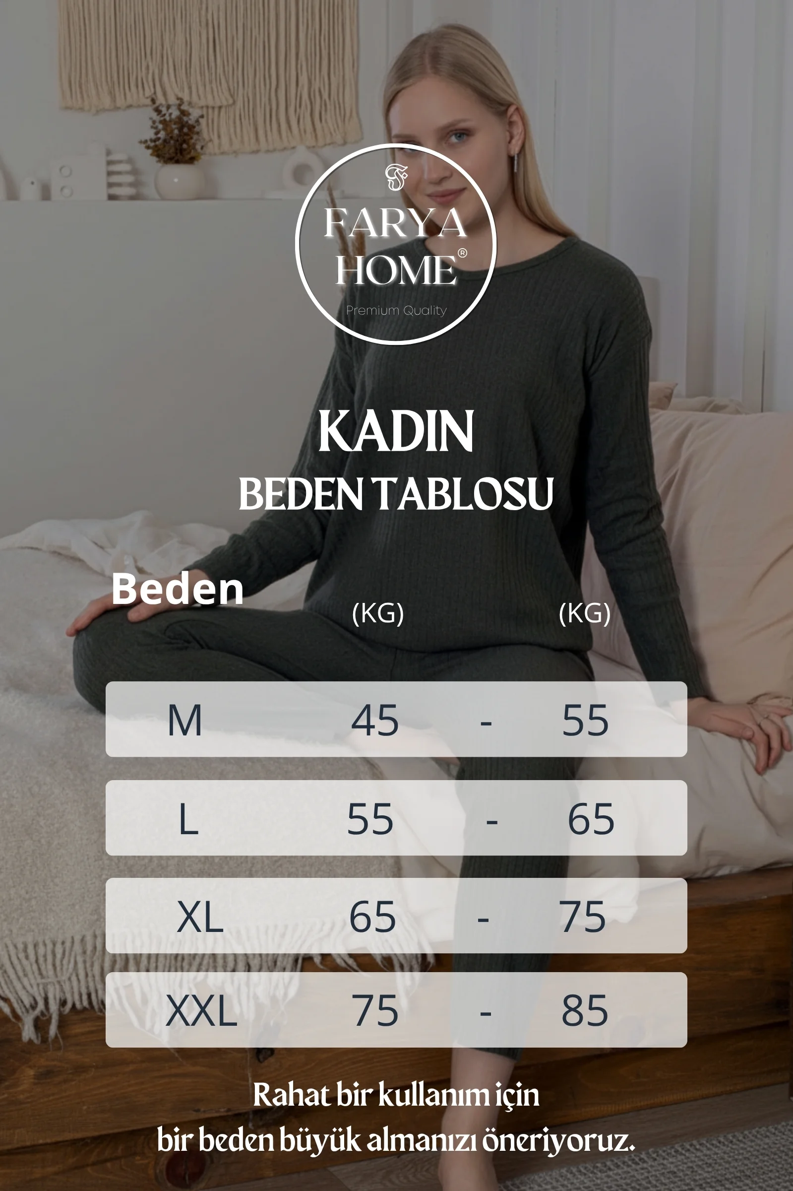 Kalın Kışlık İnterlok Şeritli Uzun Kollu Örme Pijama Takımı, Yeşil, M