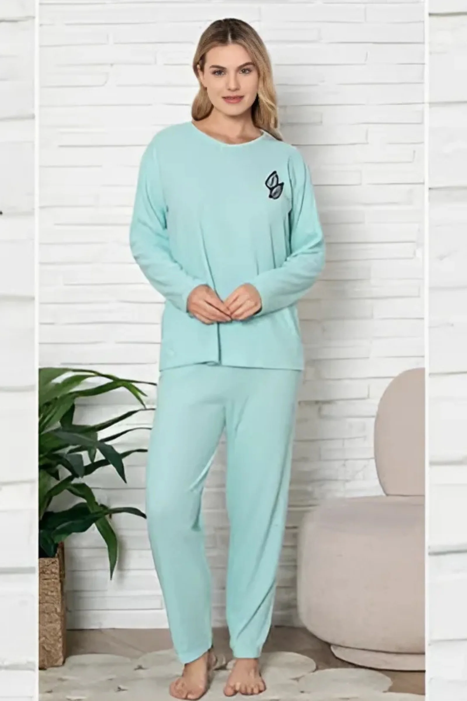 Kalın Kışlık İnterlok Şeritli Uzun Kollu Örme Pijama Takımı, Bebe Mavisi, M Fiyatı, Yorumları ve Özellikleri