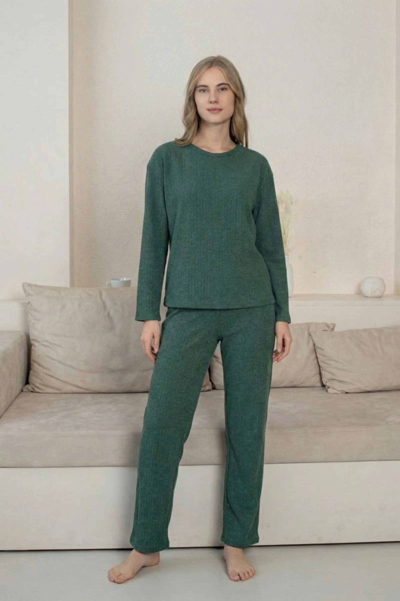 Kalın Kışlık İnterlok Şeritli Uzun Kollu Örme Pijama Takımı, Koyu Yeşil, M Kalın Kışlık İnterlok Şeritli Uzun Kollu Örme Pijama Takımı, Koyu Yeşil, M Fiyatı, Yorumları ve Özellikleri