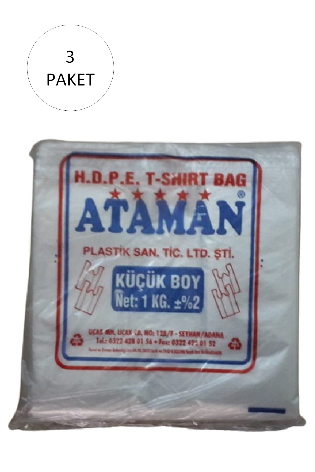 Kalın Şeffaf Atlet Poşet Küçük Boy 25x33 Cm 1 Kg (3 Paket-Takribe