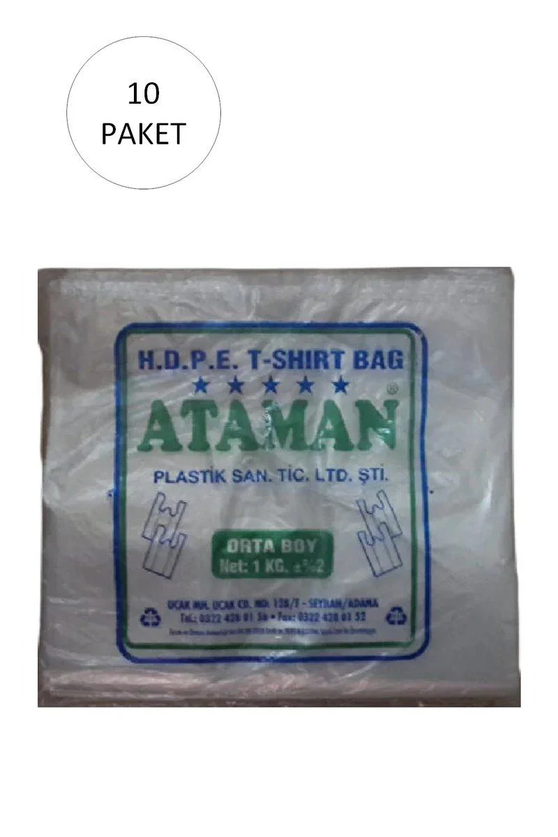 Kalın Şeffaf Atlet Poşet Orta Boy 27x47 Cm - 1 Kg (10 Paket, Takriben 1.450 Adet) Fiyatı, Yorumları ve Özellikleri