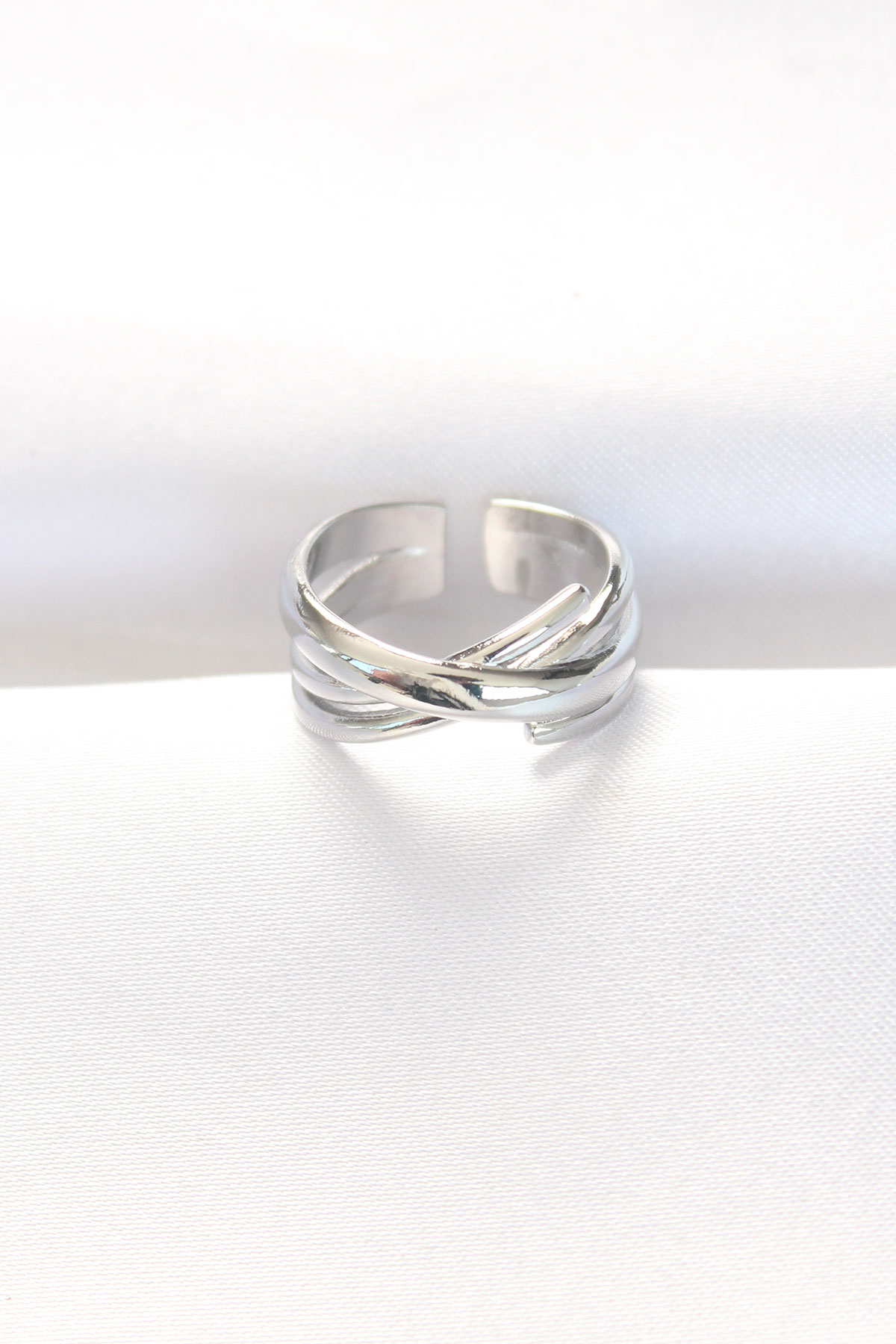 Kalın Silver Renk Ayarlanabilir Yüzük - TJ-BYK3102
