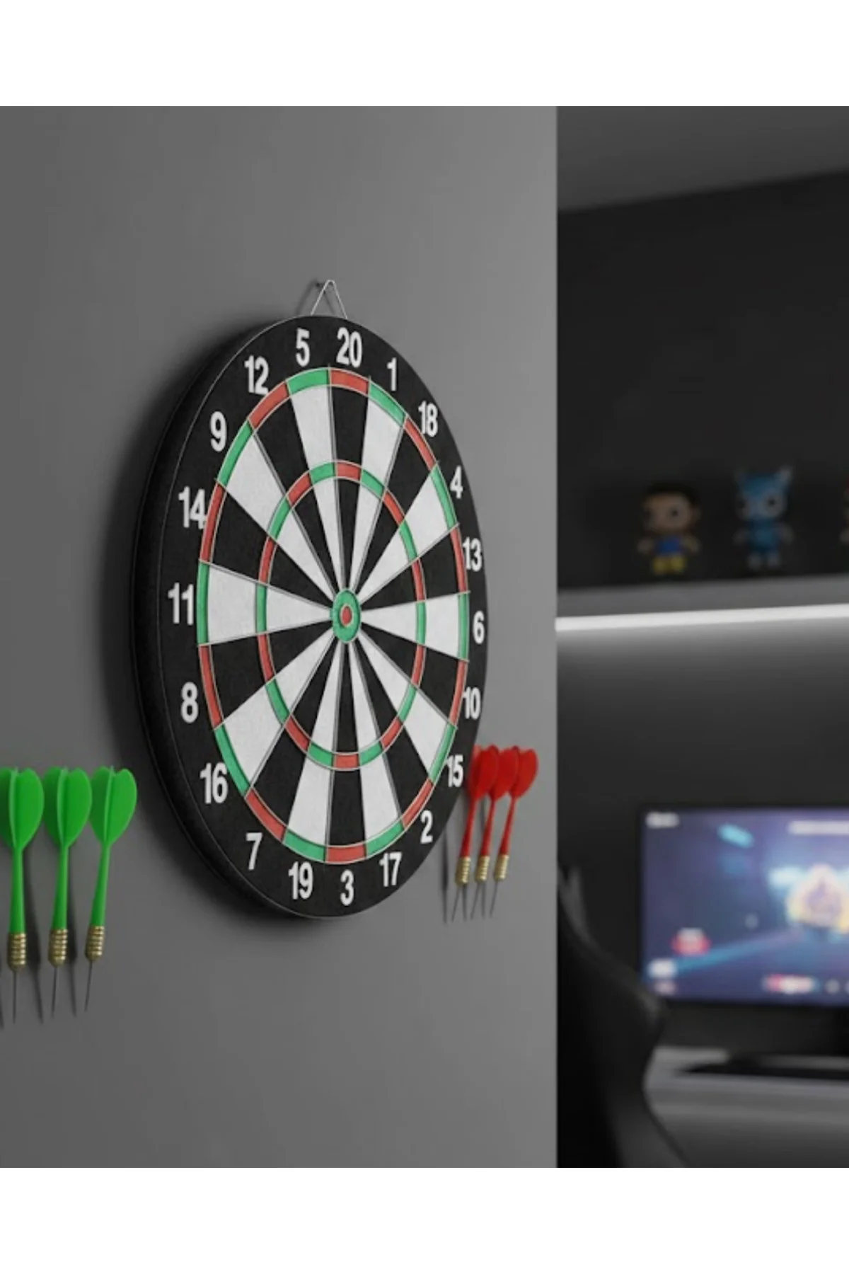 Kaliteli Ahşap Dart Tahtası 12 İnç 4 Dart Ok Seti