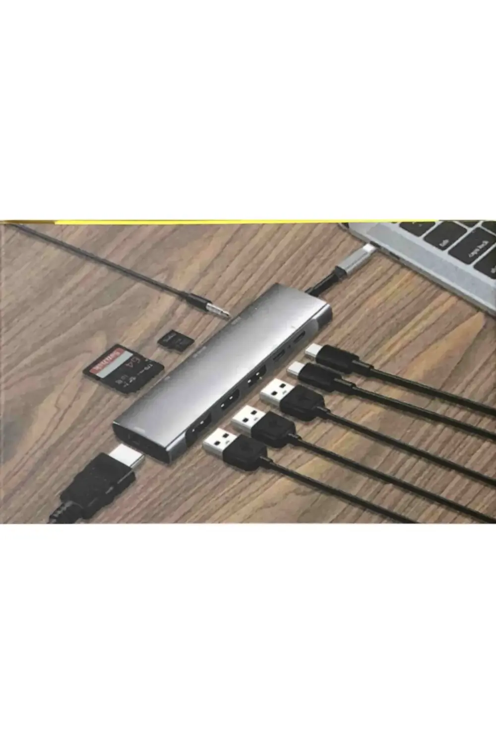 Kaliteli Gri Metal Kasa 9-in-1 Usb Type-c Hub Hdmı Şarj Usb 3.0 P