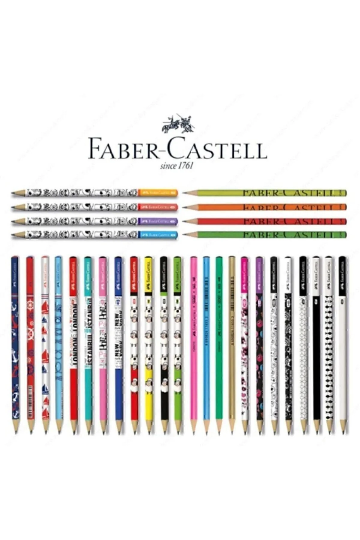 Kaliteli Karışık 12'li Kurşun Kalem Silka-Fatih-Adel-Faber-Hexaco