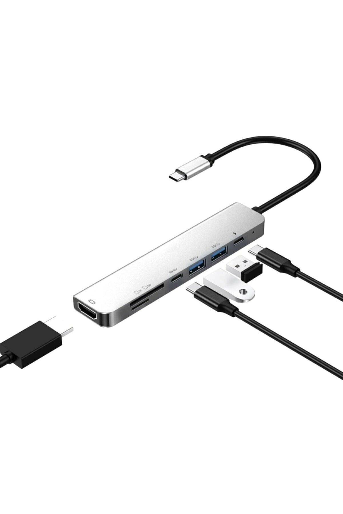 Kaliteli Metal Sağlam Dönüştürücü Type C Usb Usb-3 Sd Tf Kart Rea