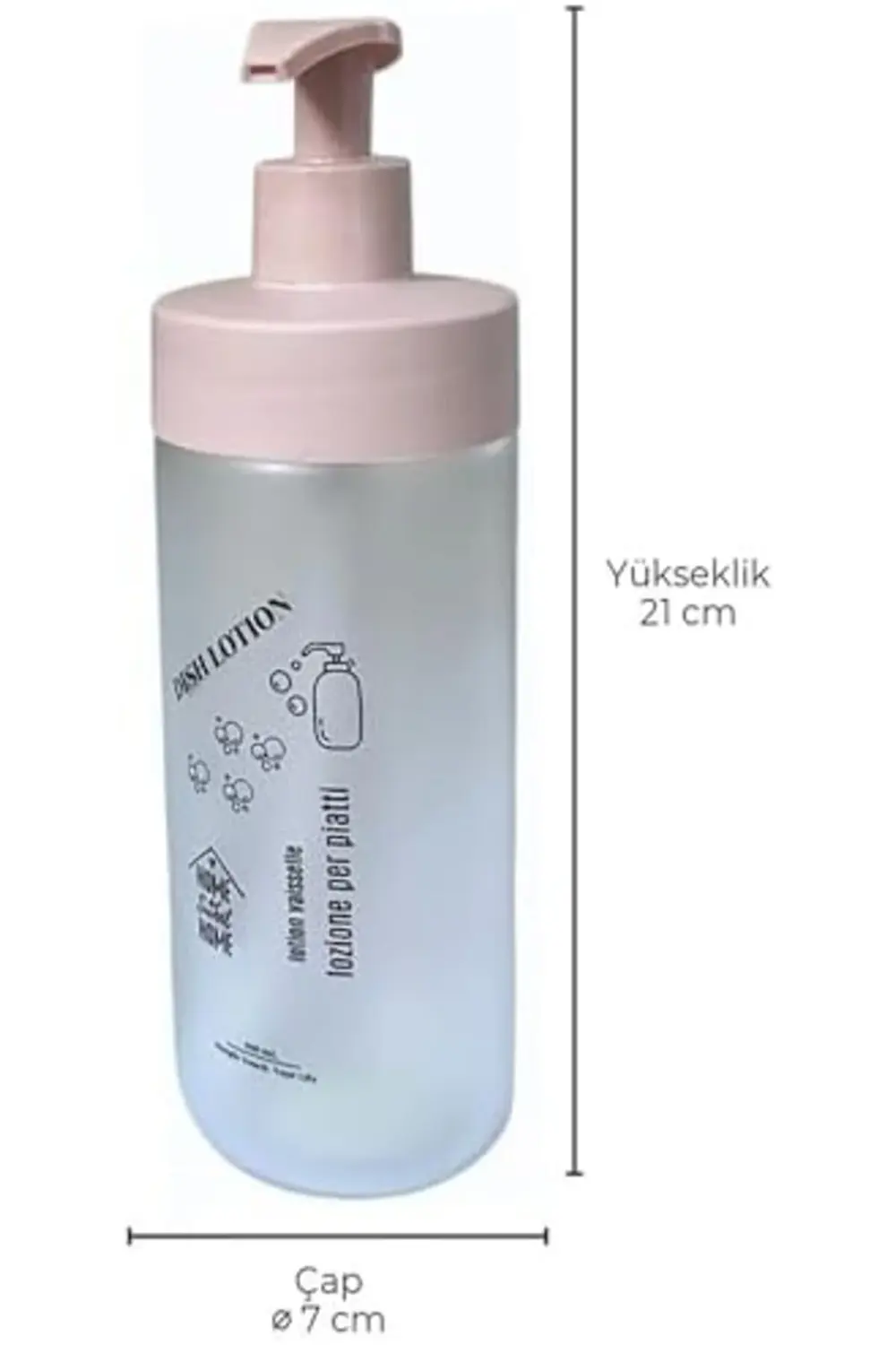 Kaliteli Pompalı Cam Sabunluk (Pembe) 395519