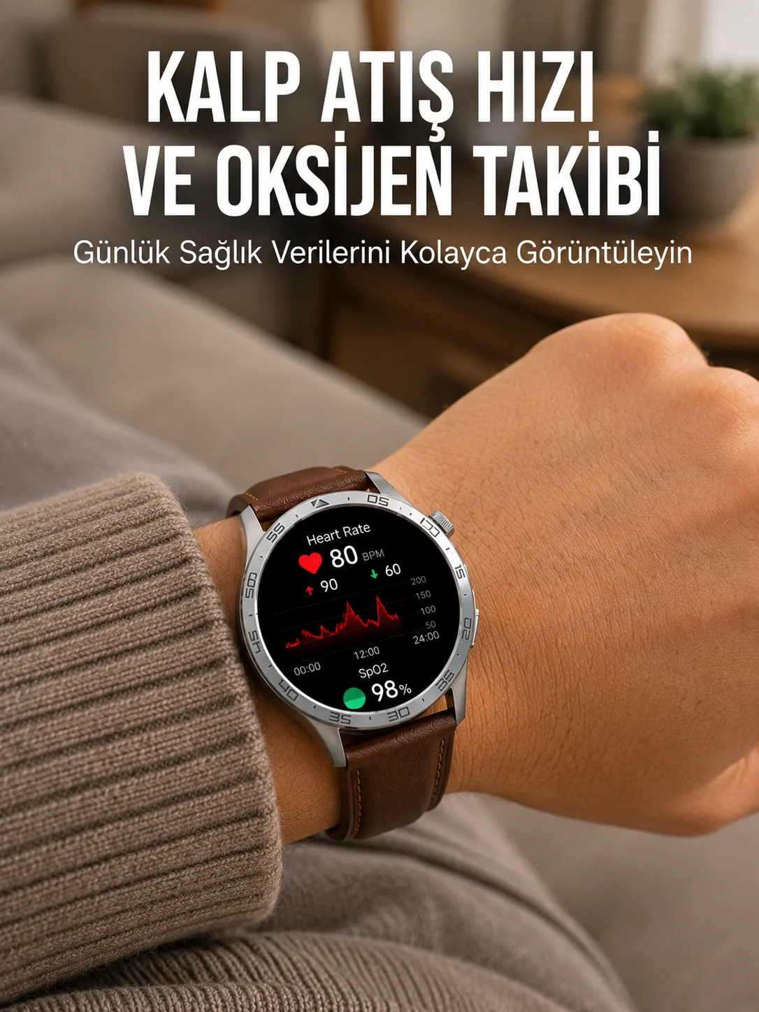 Kalp Atış Hızı ve Oksijen Takibi Sunan Akıllı Saat