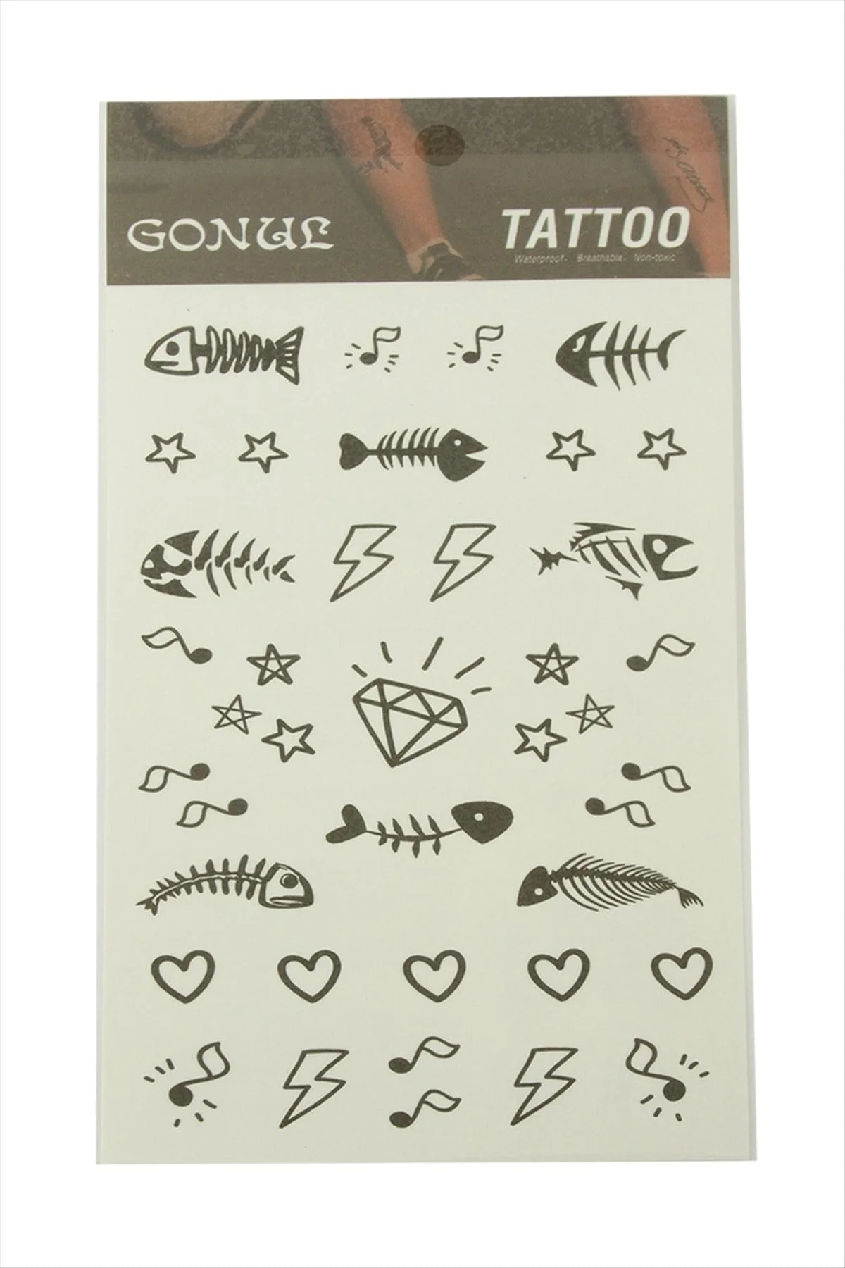Kalp Balık Tattoo Dövme Sticker Kalp Balık Tattoo Dövme Sticker
