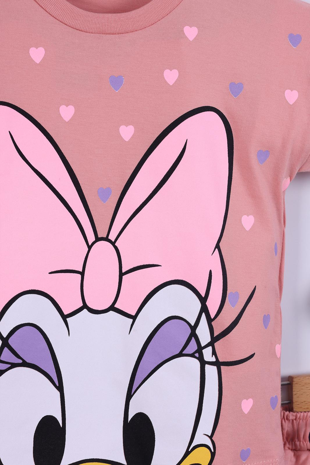 Kalp Baskılı Kız Çocuk T-Shirt Şort Takım 3/6 yaş