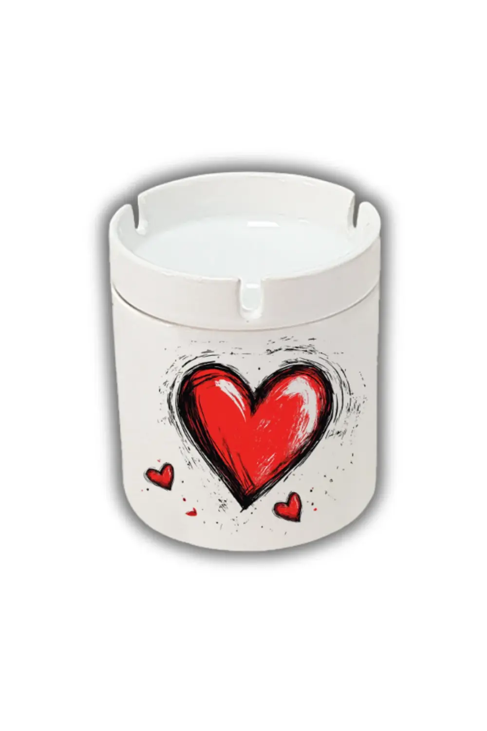 Kalp Baskılı Küllük Kül Tablası Doğum Günü Hediyesi