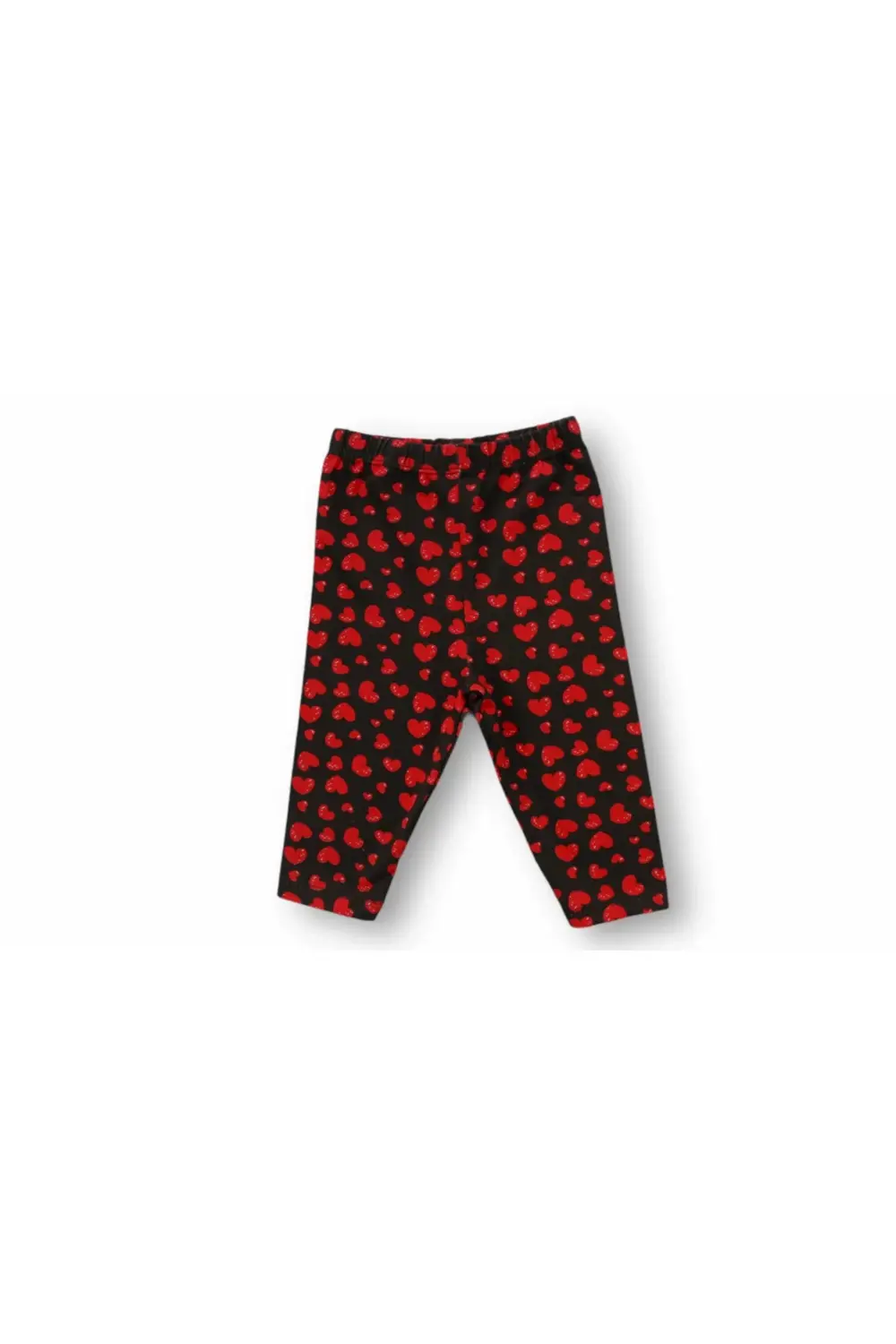 Kalp Baskılı Uzun Kollu Sweatli 2li Kız Bebek Takımı Ekru