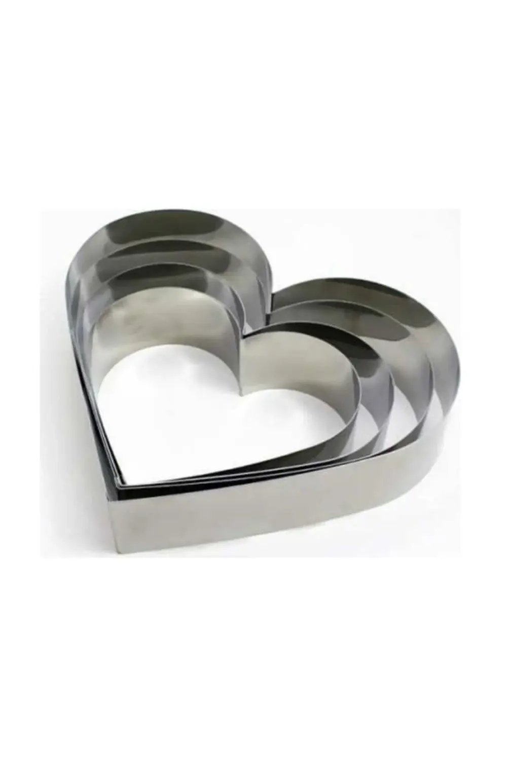 Kalp Çember Pasta Kek Kalıbı 4'lü Set Derinlik 10cm