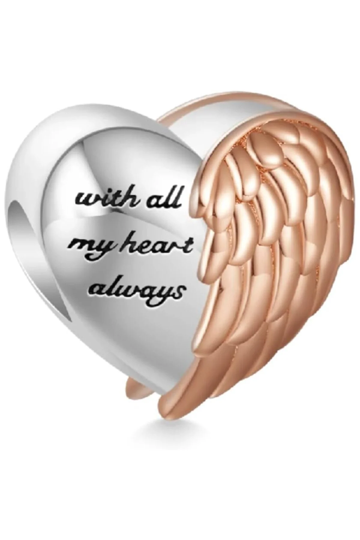 Kalp Charm, 925 Ayar Gümüş, Zirkon Taşlı, Sevgililer Günü Temalı, Uniseks, 'I Love