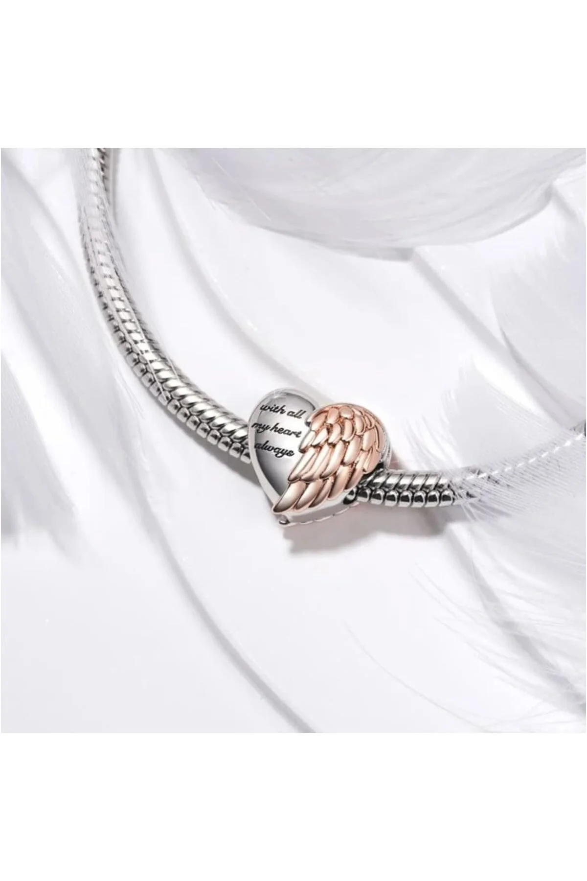 Kalp Charm, 925 Ayar Gümüş, Zirkon Taşlı, Sevgililer Günü Temalı, Uniseks, 'I Love