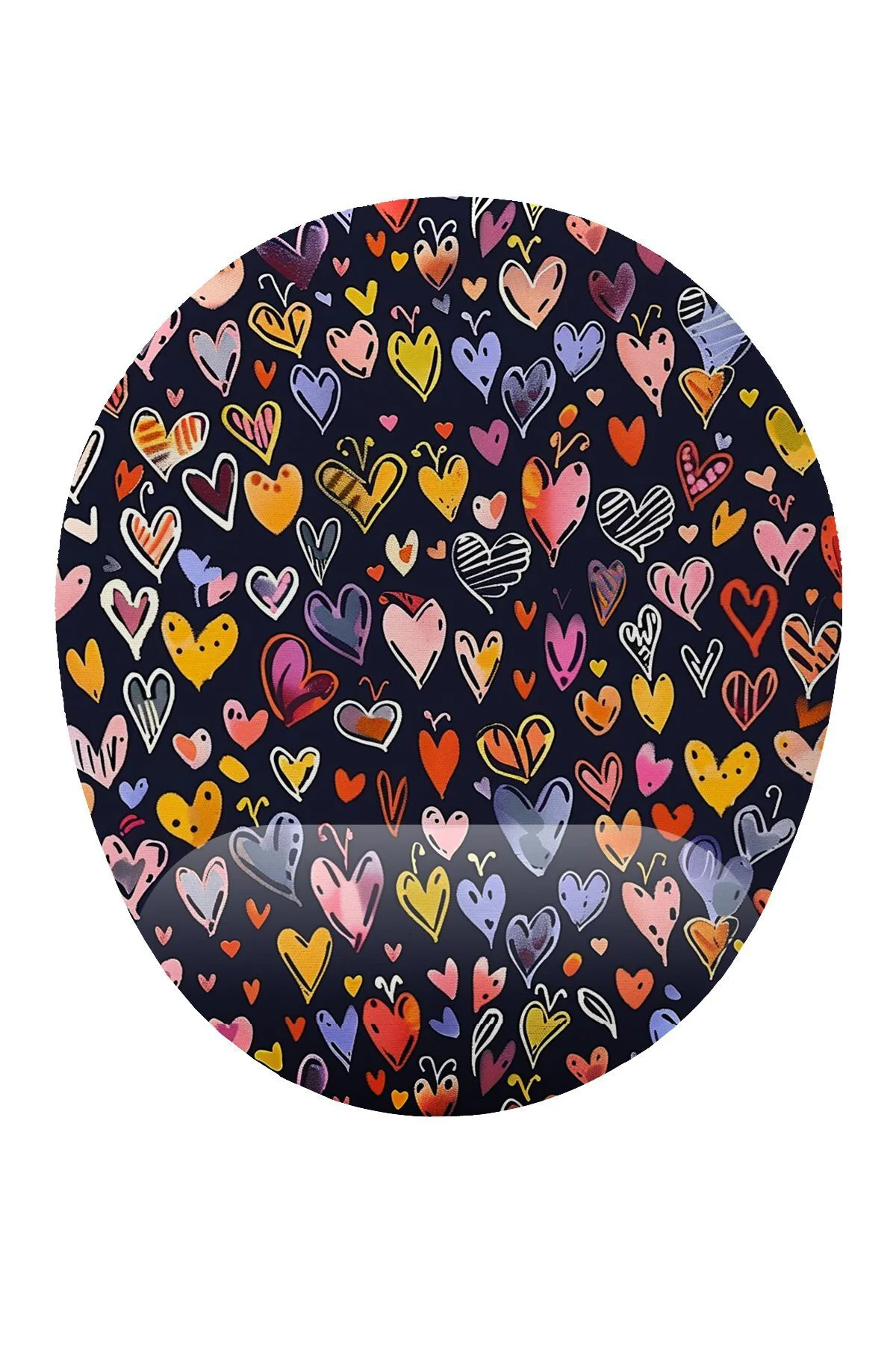 Kalp Desenli Bilek Destekli Mouse Pad Ergonomik Kaymaz Taban Mousepad Fare Altlığı