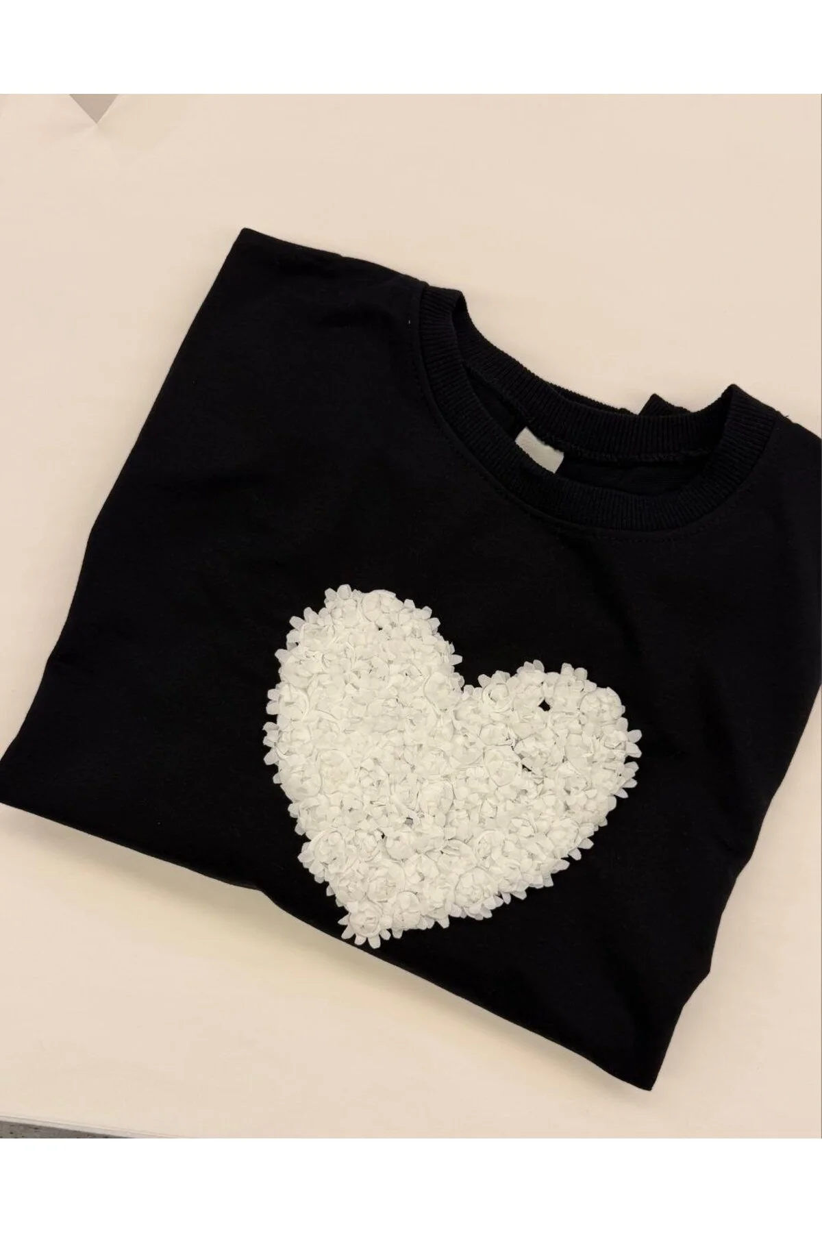 Kalp Desenli Kadın Sweatshirt