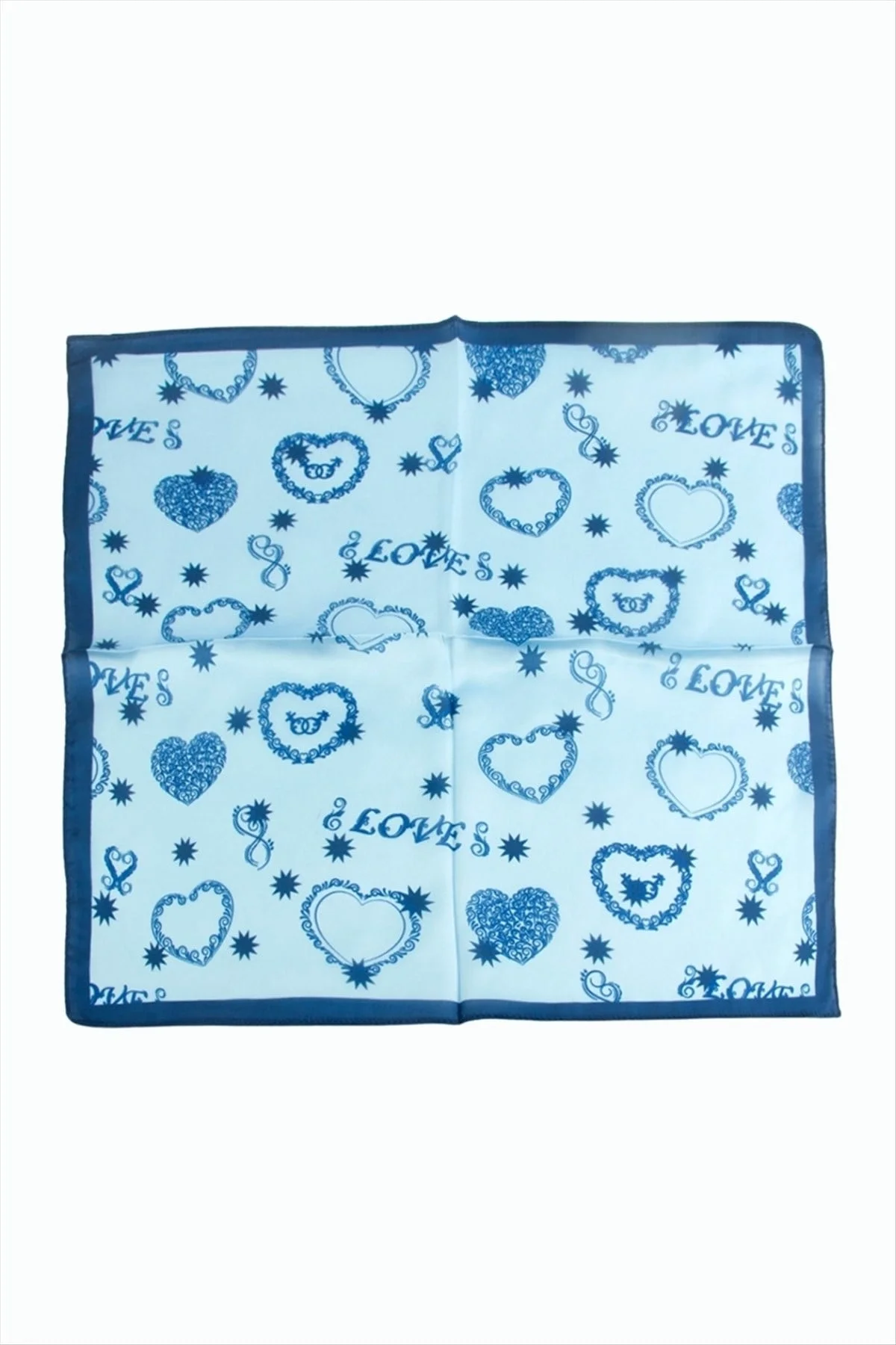 Kalp Desenli Zr Şifon Fular 50*50 cm
