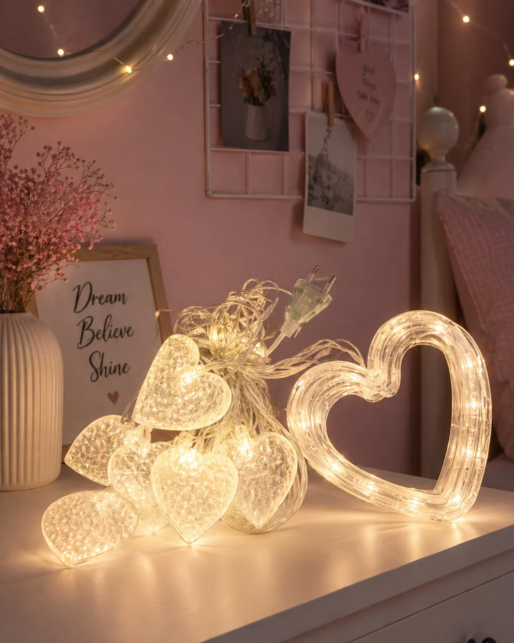 Kalp Figürlü Led Neon Dekor Işığı Romantik Ortam Aydınlatması - Lisinya Diğer