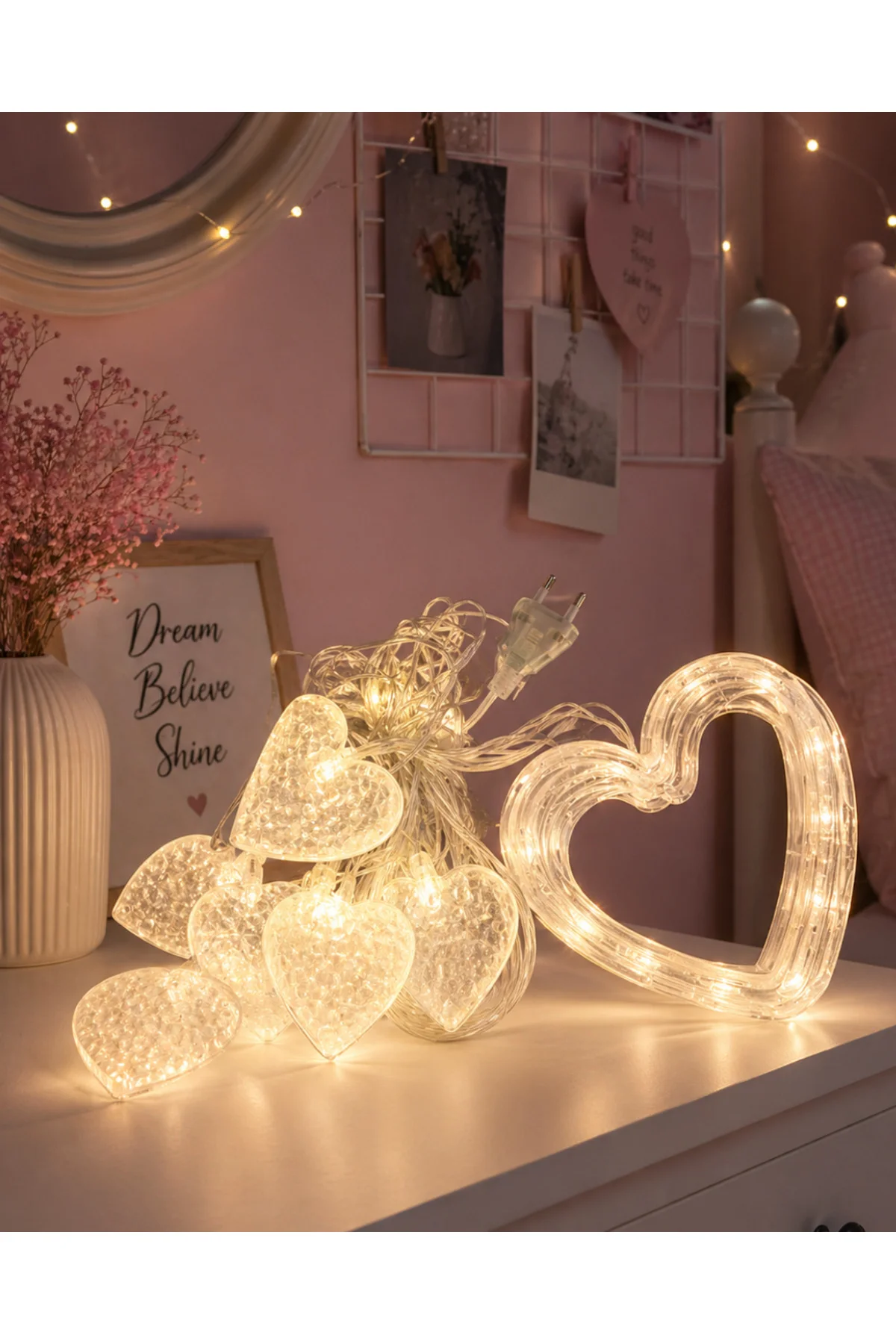 Kalp Figürlü LED Neon Dekor Işığı Romantik Ortam Aydınlatması