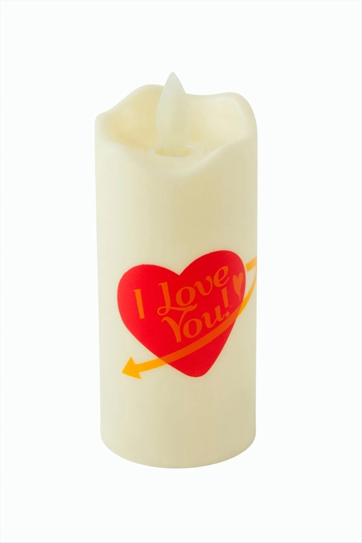 Kalp I Love You Yazılı Işıklı Mum 12 cm Kalp I Love You Yazılı Işıklı Mum 12 cm