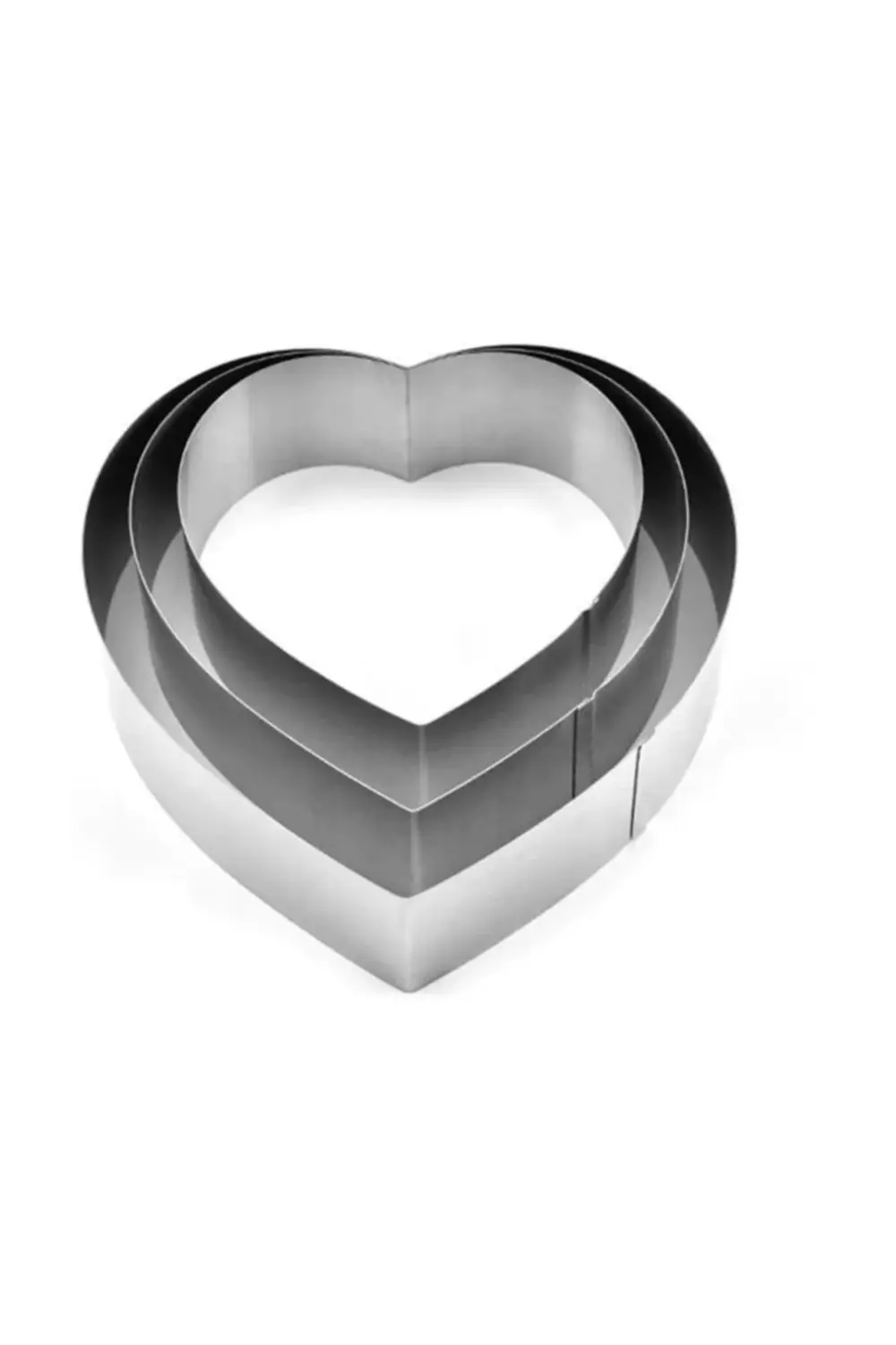 Nar Kalıp Kalp Kek Kalıbı 3'Li Set Derinlik 5 Cm