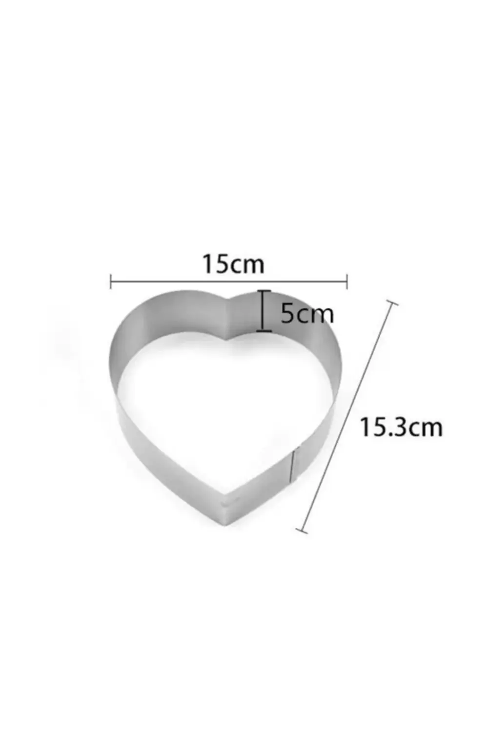 Nar Kalıp Kalp Kek Kalıbı 3'Li Set Derinlik 5 Cm