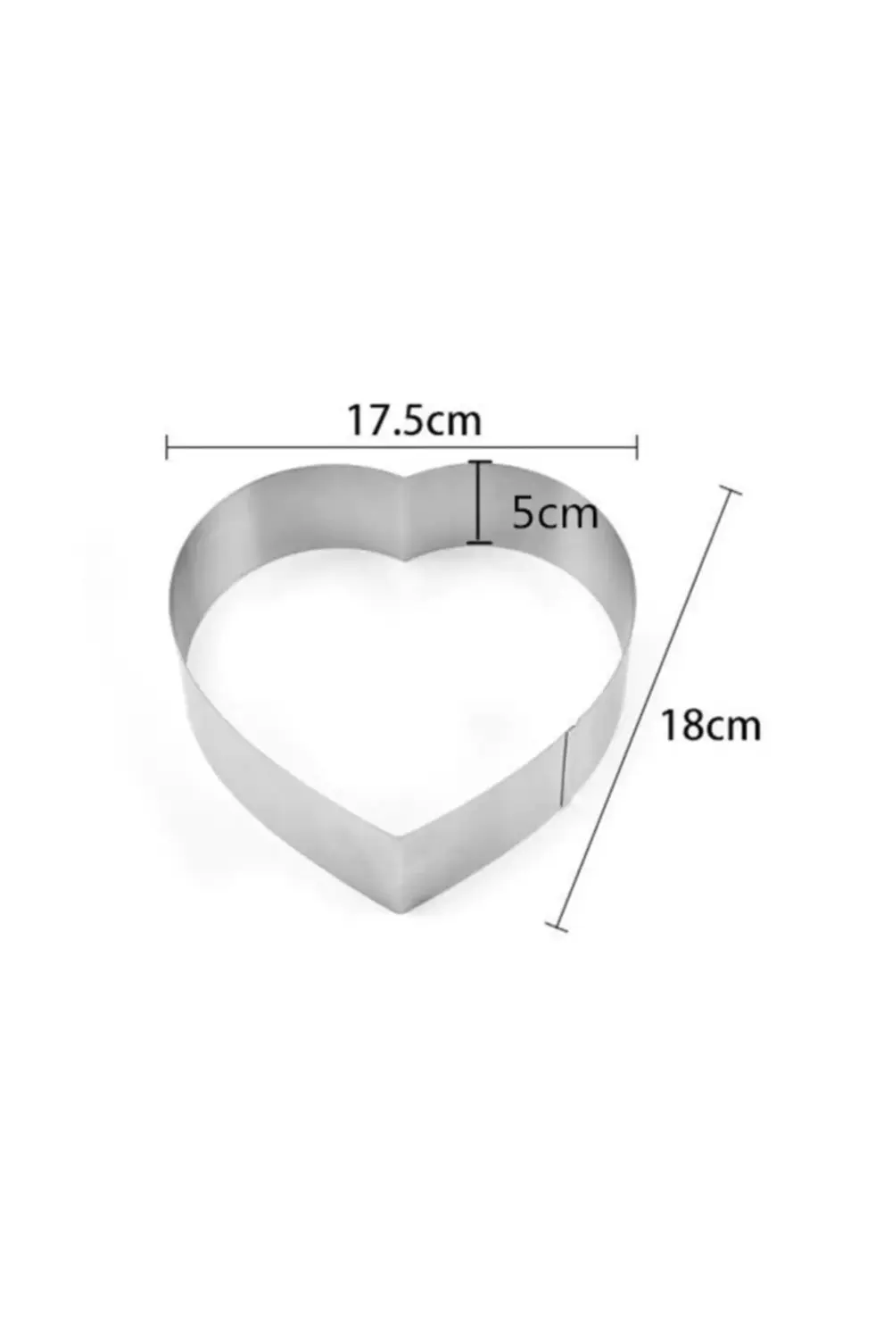 Nar Kalıp Kalp Kek Kalıbı 3'Li Set Derinlik 5 Cm