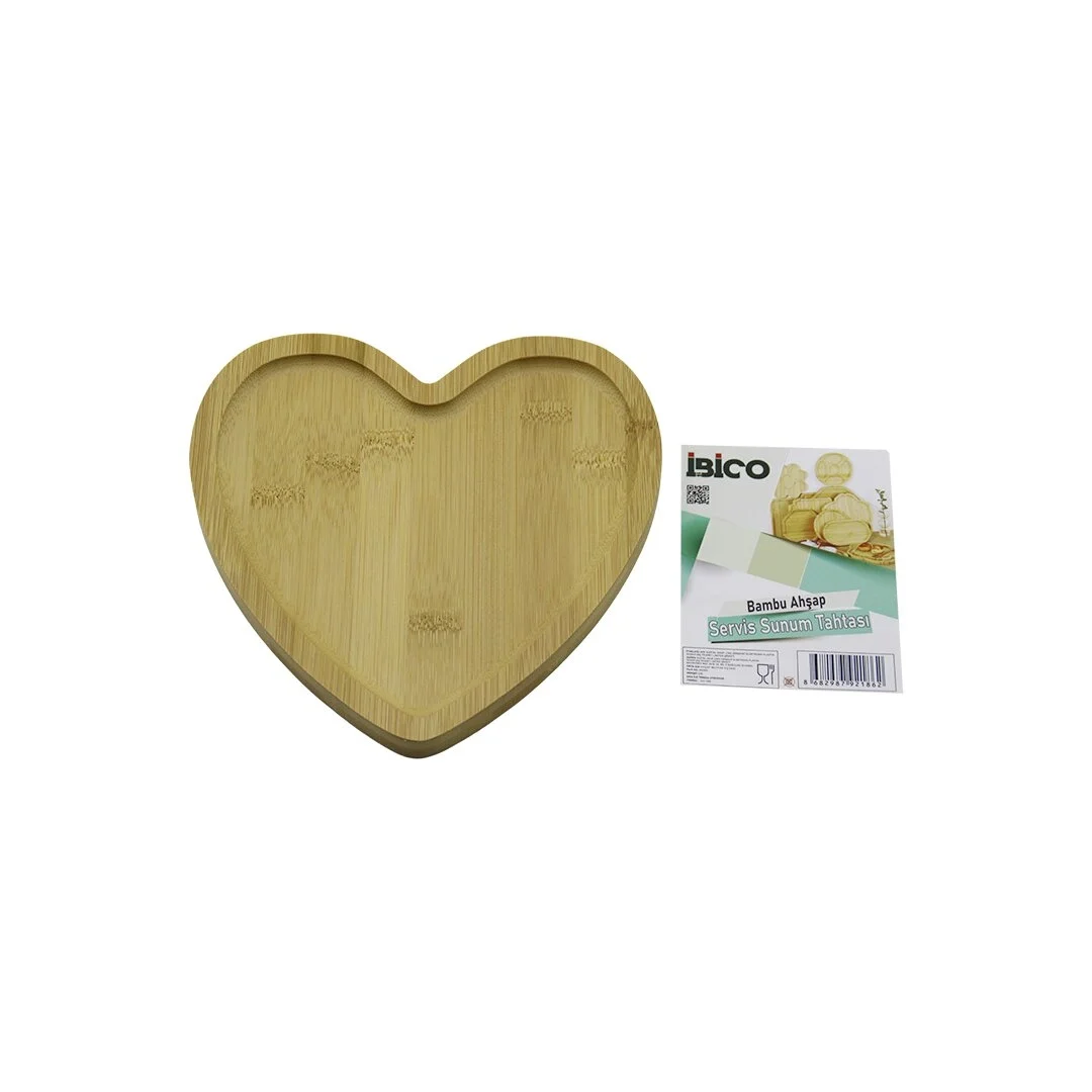 Kalp Model Ahşap Bambu Servis Sunum Tepsi - Tahtası 20.5 X 19.5 X 1.4cm Bx40 Fiyatı, Yorumları ve Özellikleri