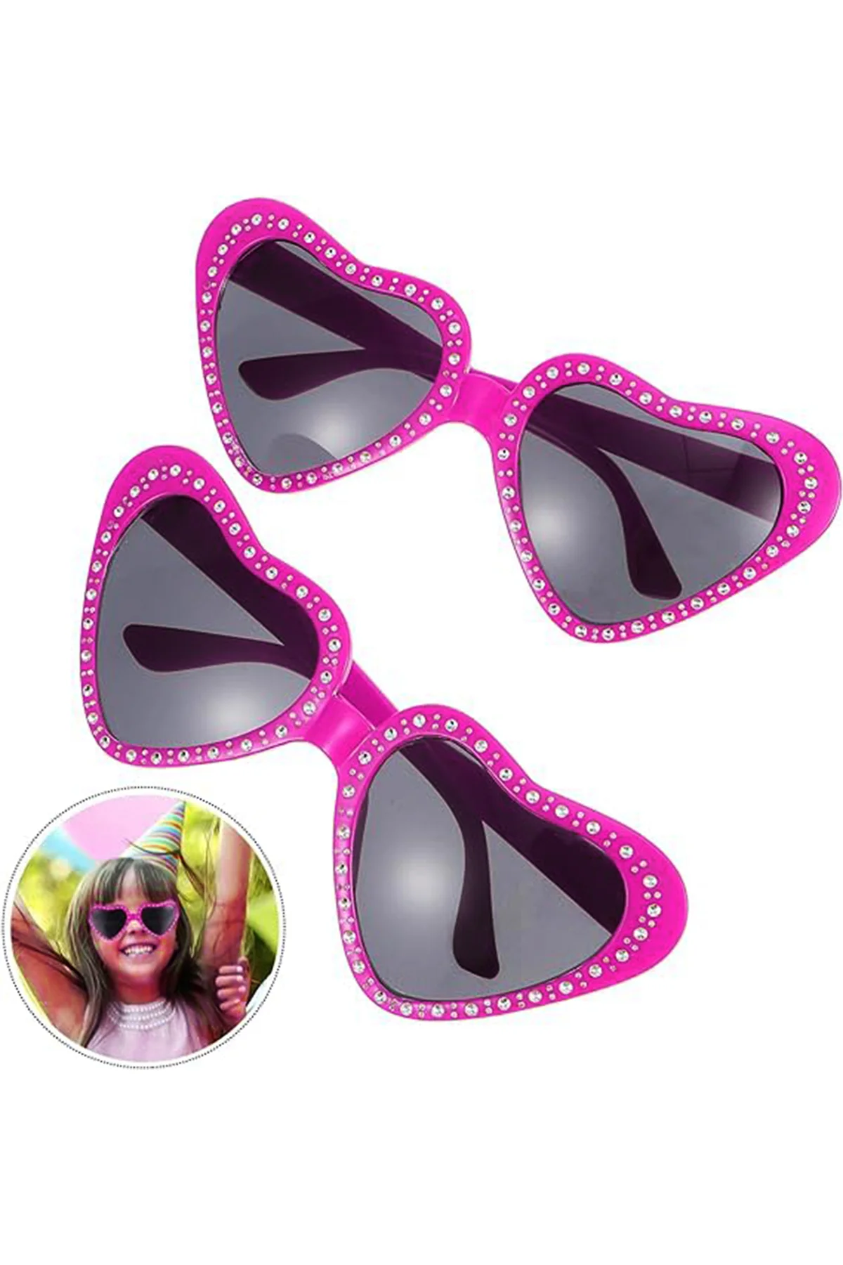Kalp Şekilli Taşlı Parti Gözlüğü Pembe Renk 6x16 cm GO506089Gosa Kalp Şekilli Taşlı Parti Gözlüğü Pembe Renk 6x16 cm GO506089Gosa