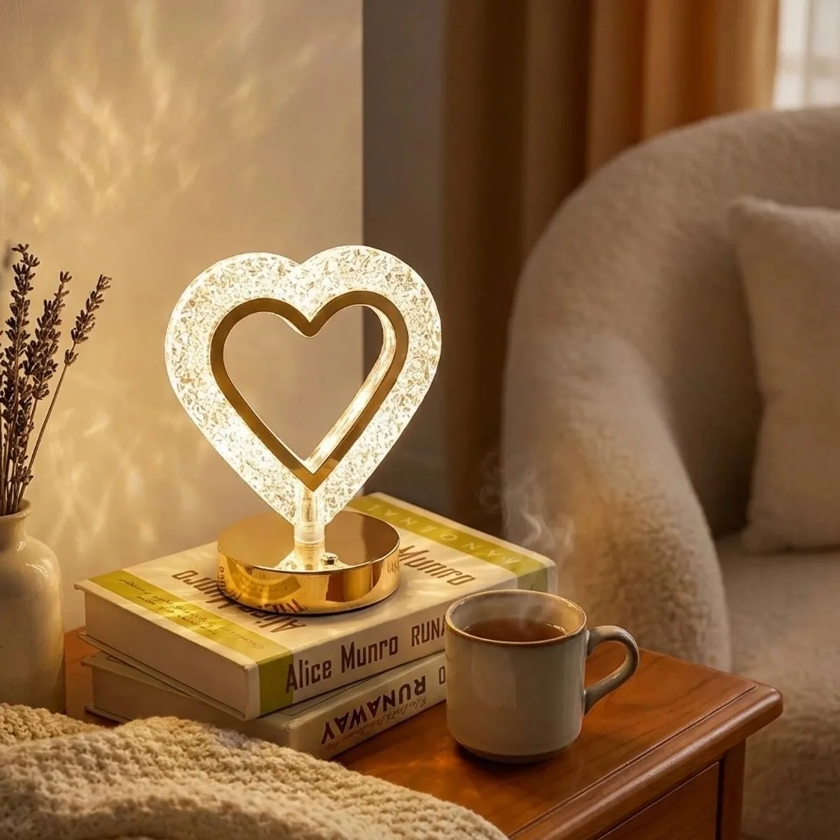 Kalp Şeklinde Kristal Led Masa Lambası – Dokunmatik, 3 Renk Işık Modlu, Şarjlı Mini Dekoratif Gece Lambası Bx40 Fiyatı, Yorumları ve Özellikleri