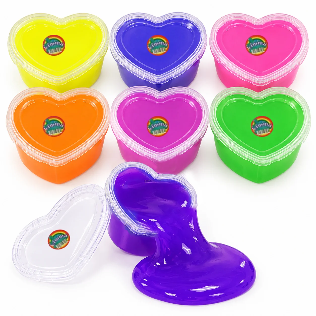Kalp Slime Oyun Jeli Ele Yapışmaz Eğitici Oyun Seti - 3 Adet