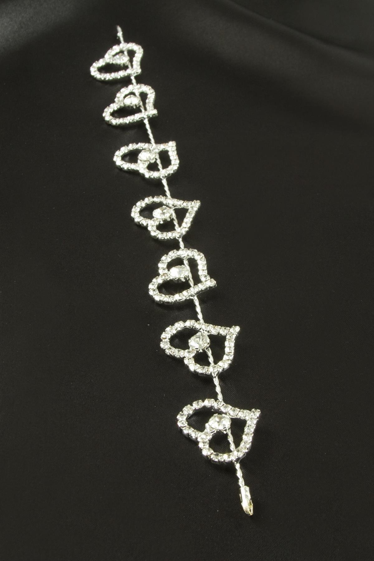 Kalp Taşlı Saç Aksesuarı