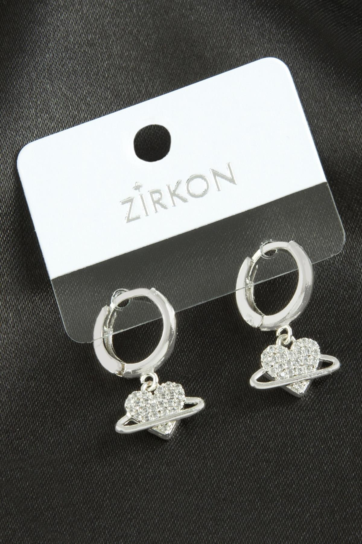 Kalp Zirkon Taşlı Küpe Kalp Zirkon Taşlı Küpe