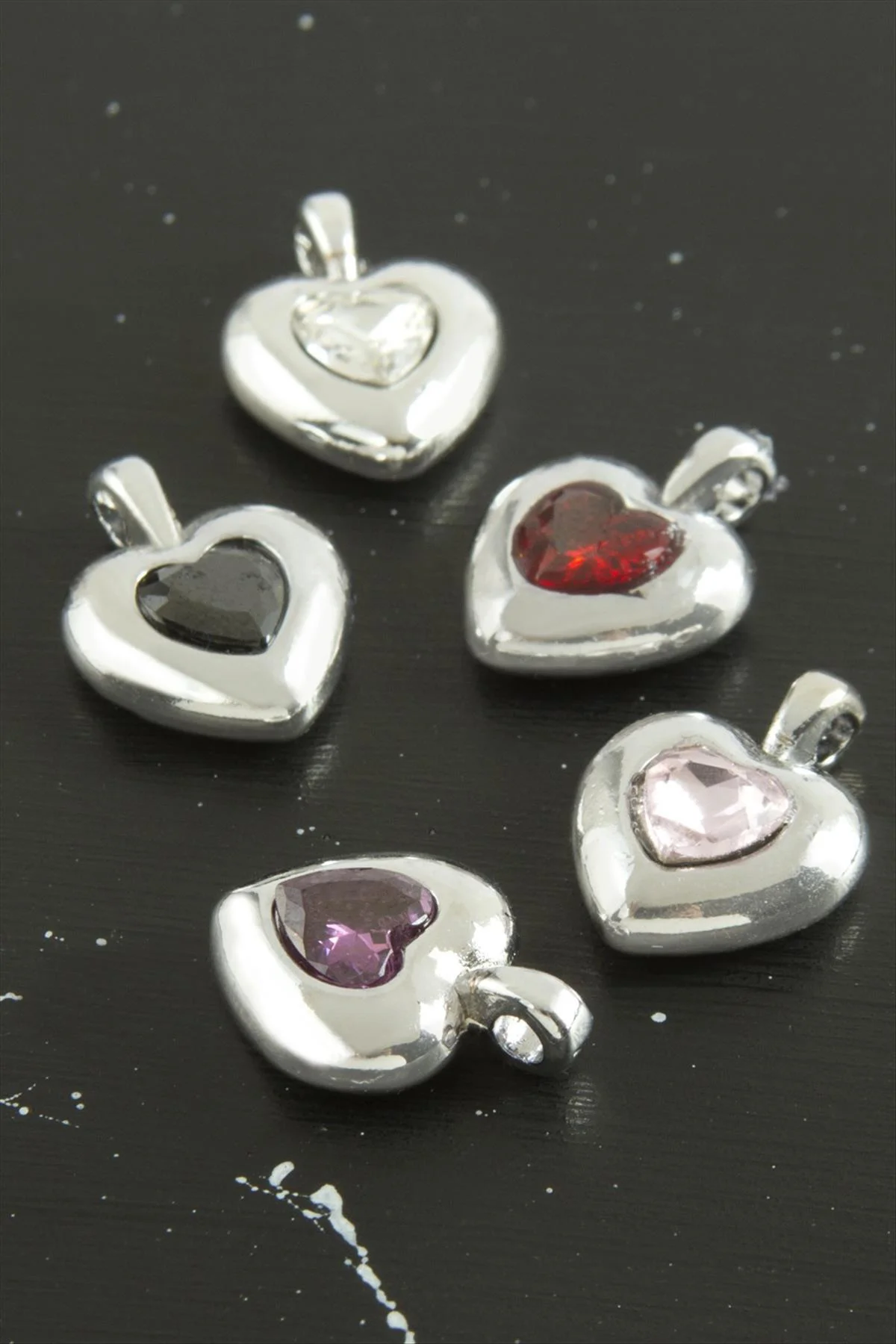 Kalp Zirkon Taşlı Tek Kulplu Aparat 1 Adet