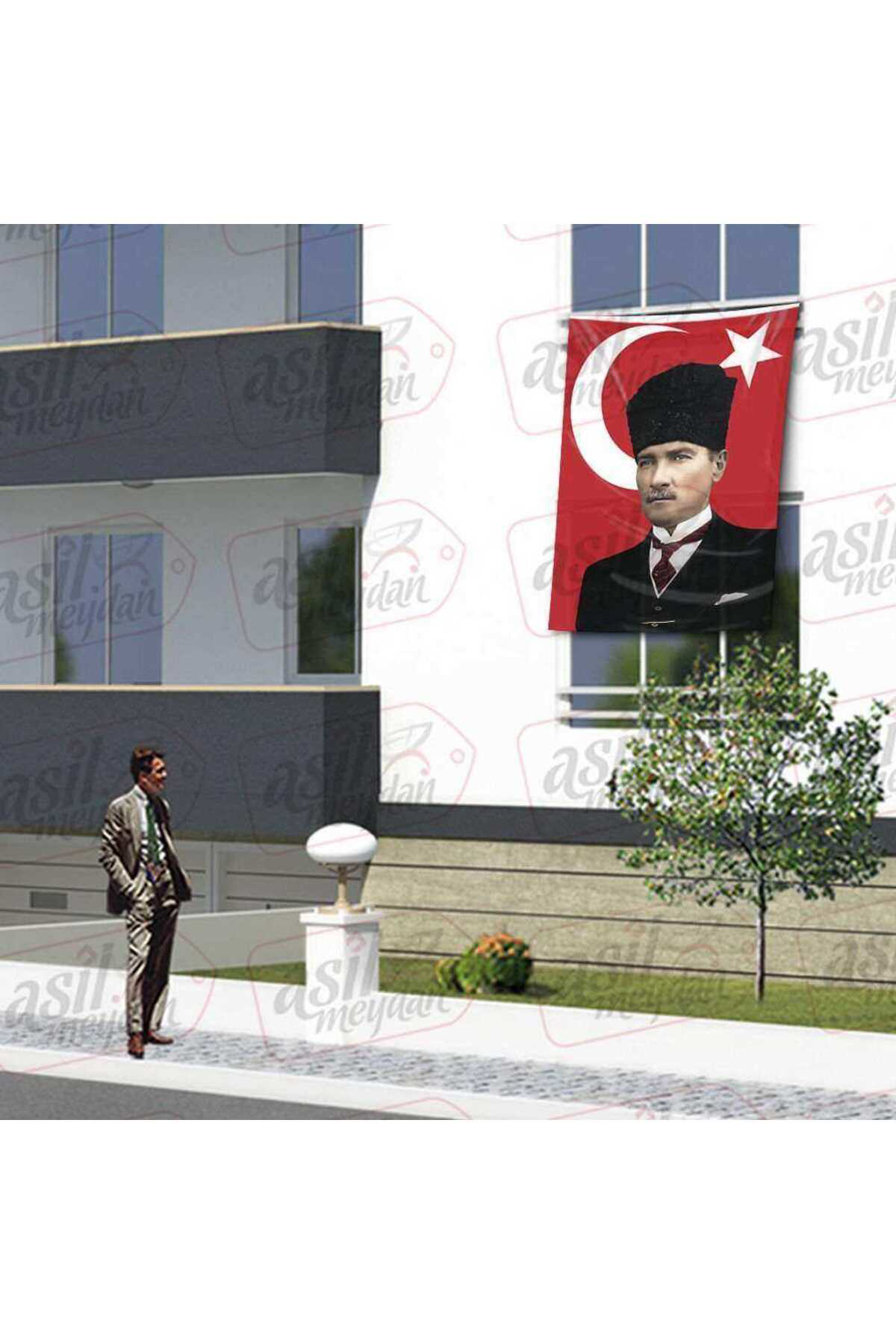 Kalpaklı Gazi Mustafa Kemal Atatürk Ay Yıldız Türk Bayraklı Poste