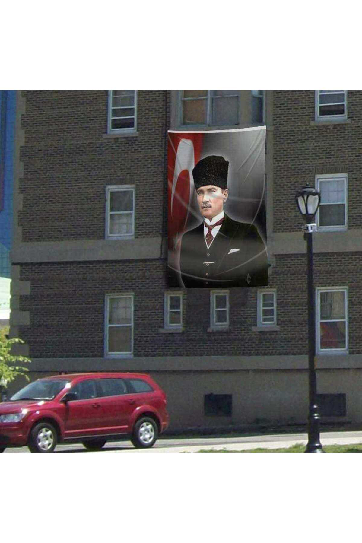 Kalpaklı Mustafa Kemal Atatürk Cephe Poster Bayrak -300x450cm - 3