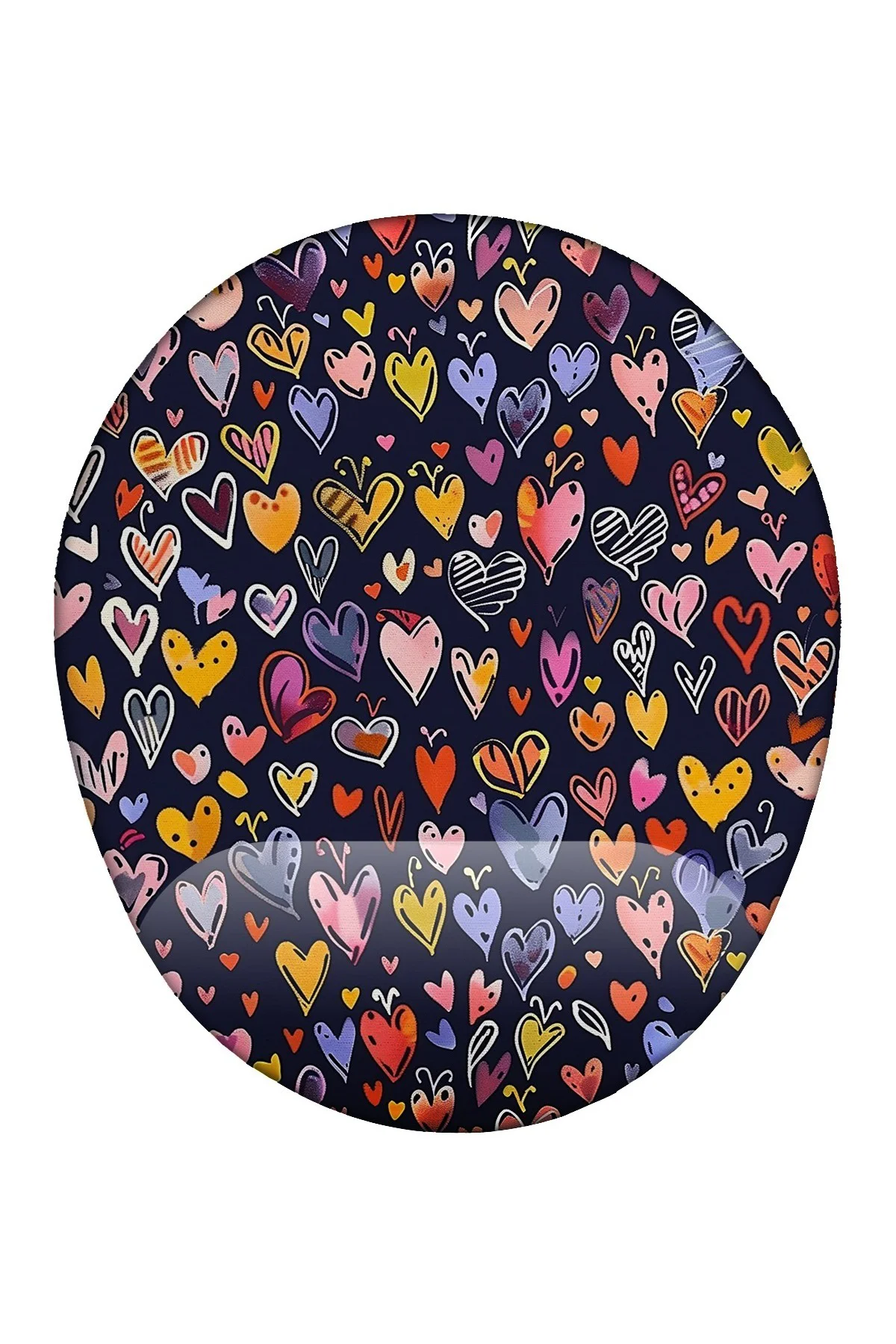 Kalpler Desenli Bilek Destekli Mouse Pad Ergonomik Kaymaz Taban M