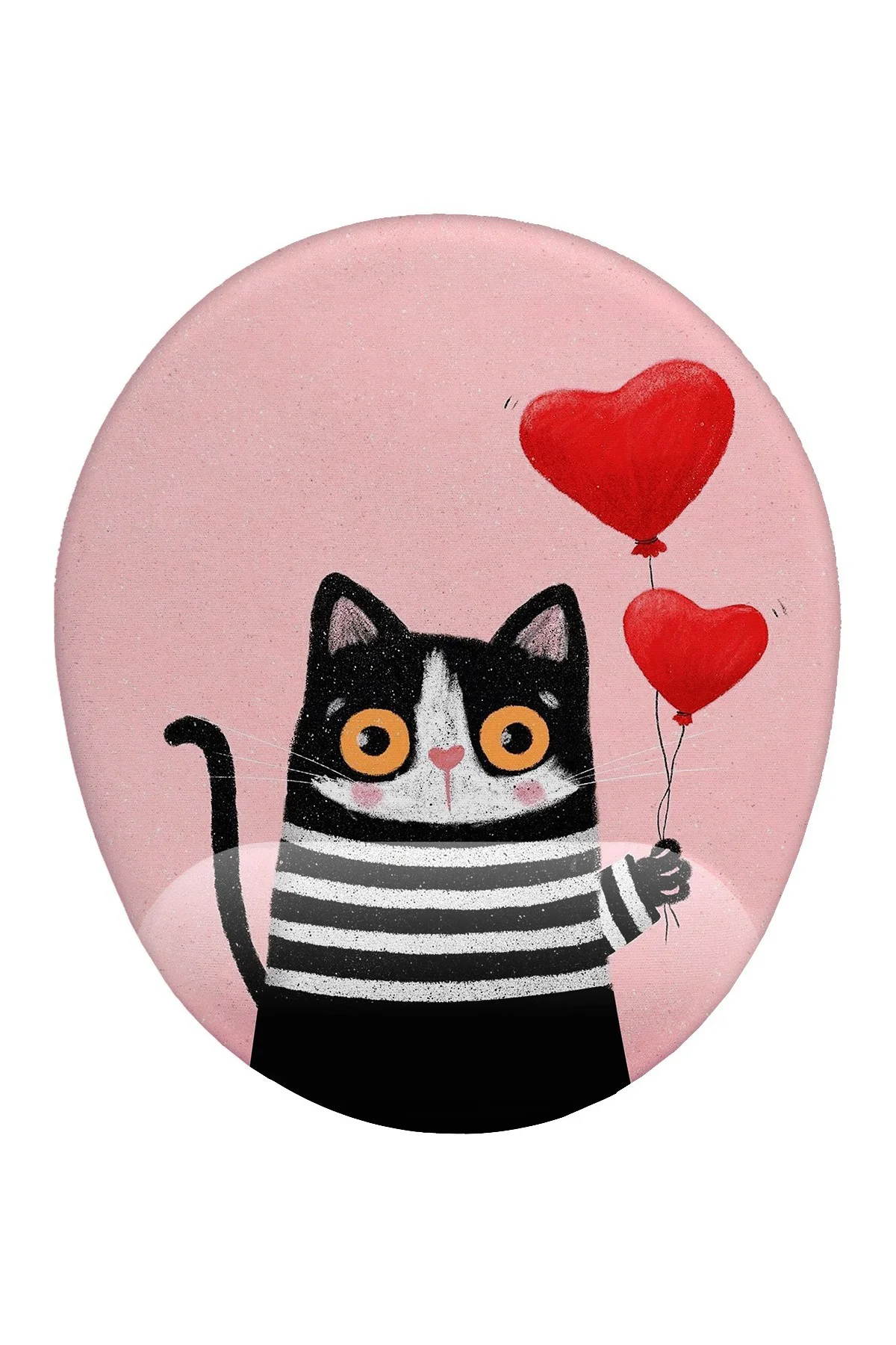 Kalpli Balon Kedi Bilek Destekli Mouse Pad Ergonomik Kaymaz Taban