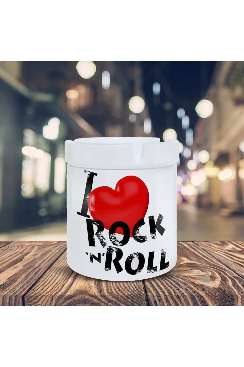 Kalpli I Rock'n Roll Yazı Baskılı Küllük Kül Tablası-80146