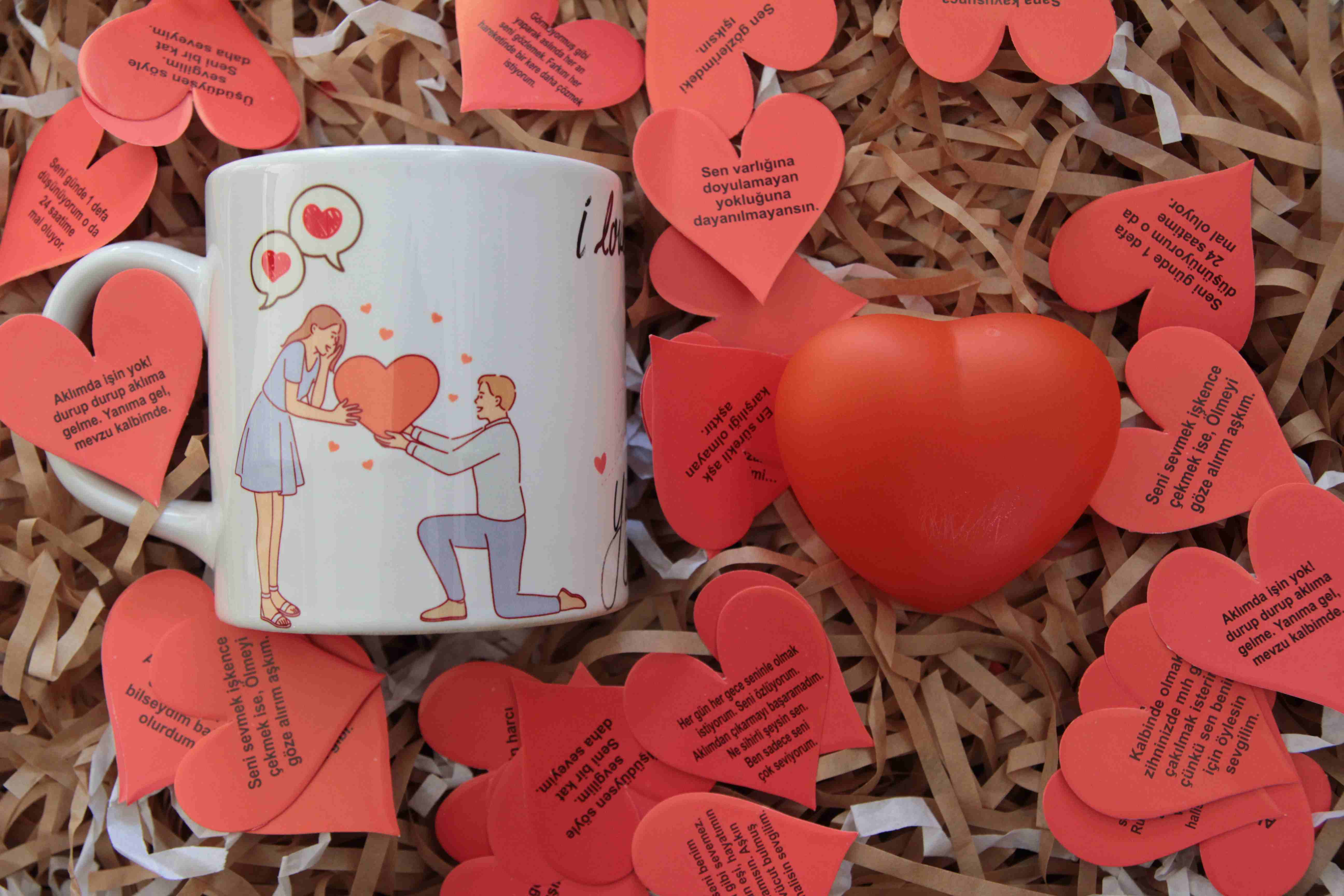 Home Kalpli Led İşık , Aşk Temalı Kupa Ve 365 Gün Aşk Sözleri Sevgiliye Özel Hediye