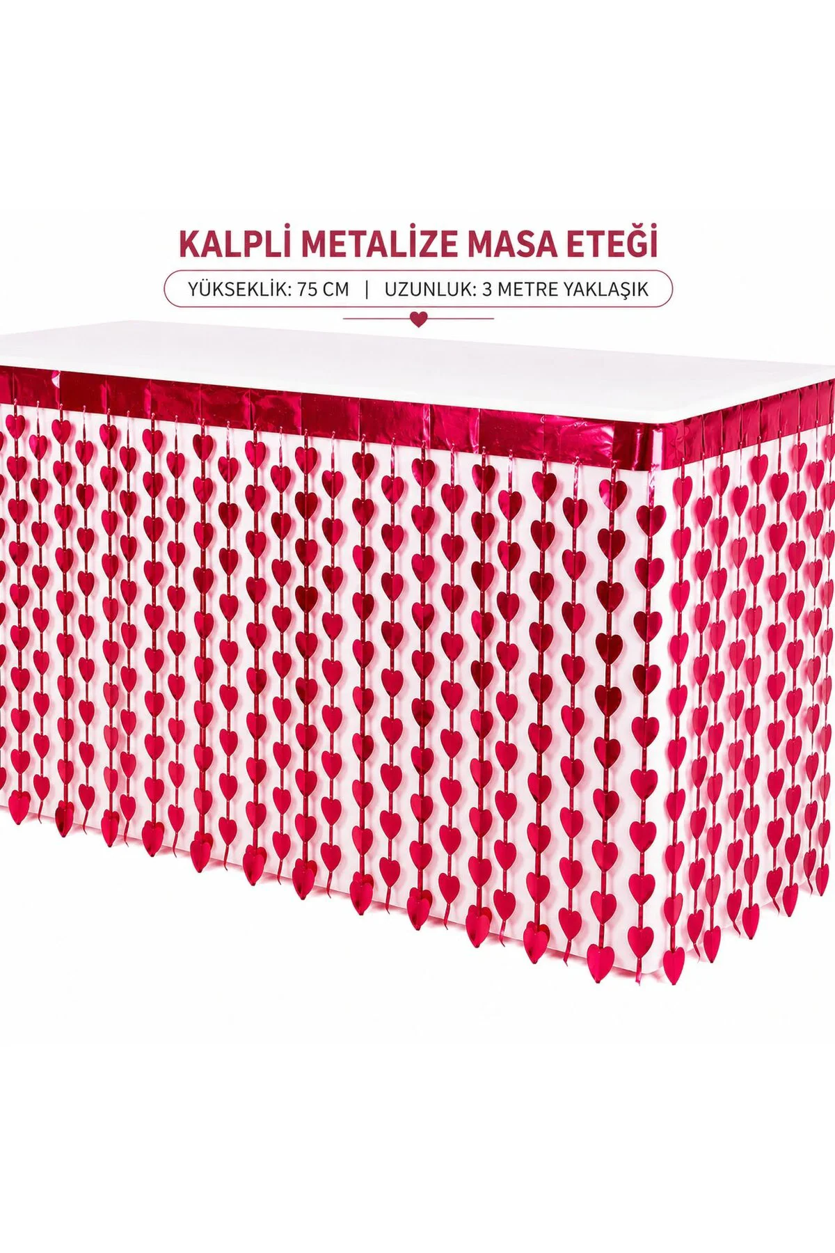 Li Metalize Ma Eteği Kırmızı 75X300 Cm