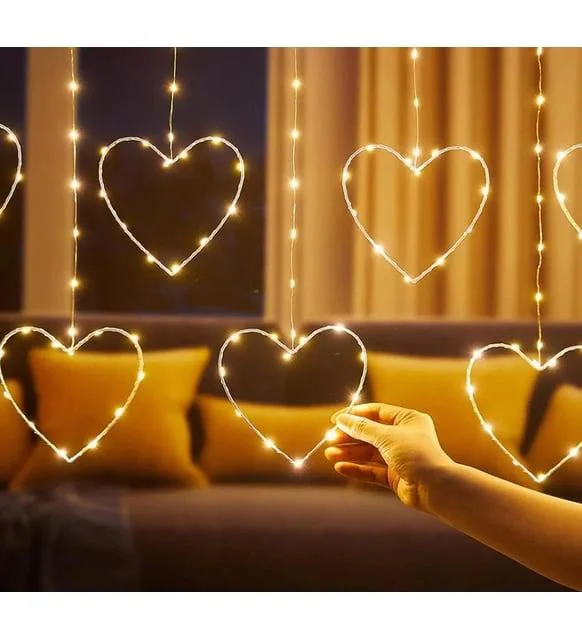 Kalpli Perde LED Işıklar - Sevgililer Günü Romantik Dekorasyon (260cm, 8 Fonksiyon) Fiyatı, Yorumları ve Özellikleri