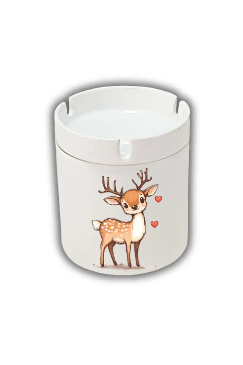 Kalpli Sevimli Geyik Baskılı Küllük Kül Tablası Doğum Günü Hediye