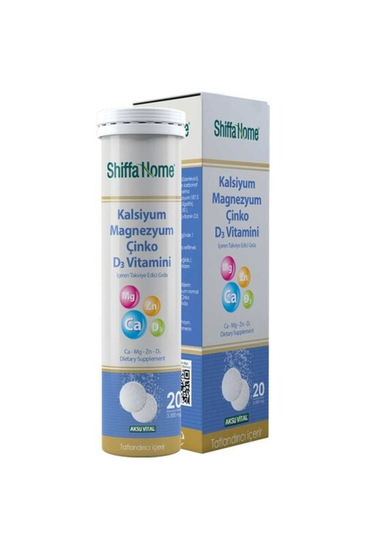 Shiffa Home Kalsiyum & Magnezyum & Çinko& D3 Vitamini 20 Tablet Derin Bitkise