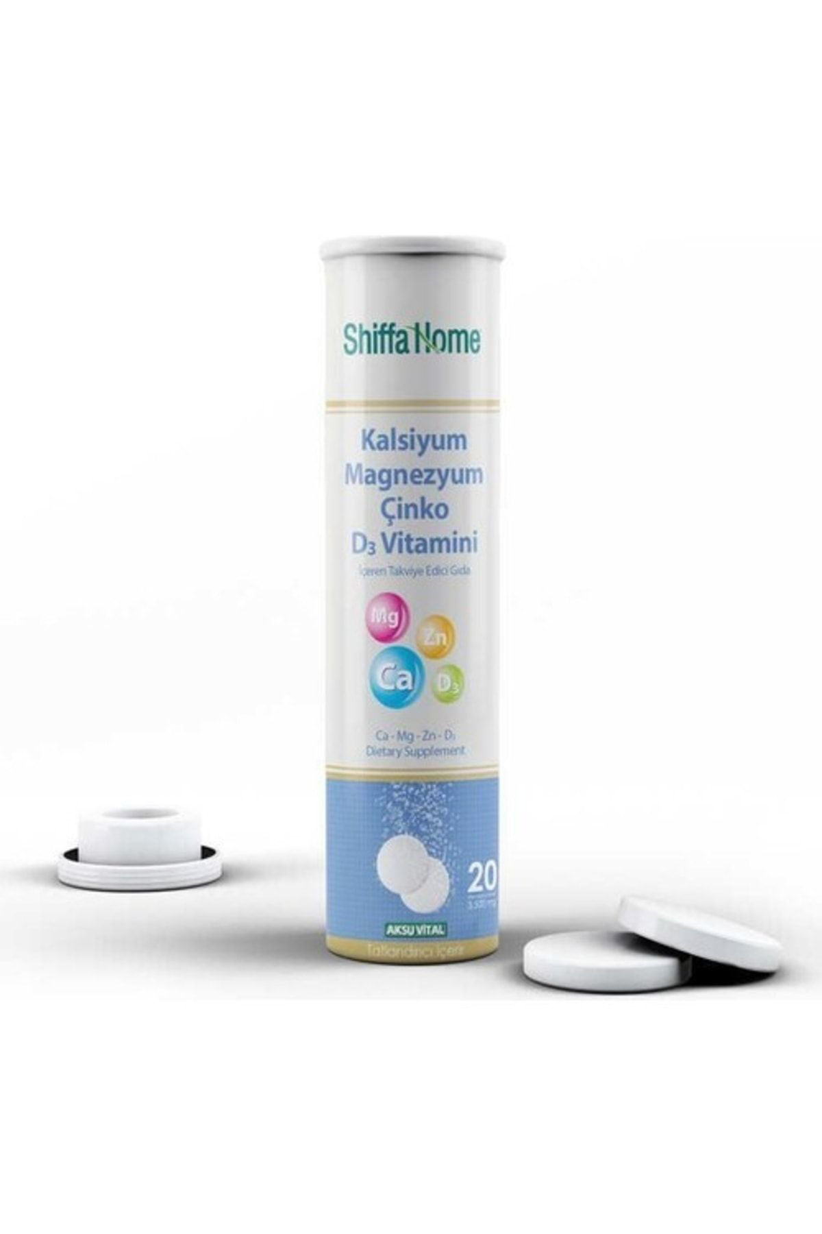 Shiffa Home Kalsiyum & Magnezyum & Çinko& D3 Vitamini 20 Tablet Derin Bitkise