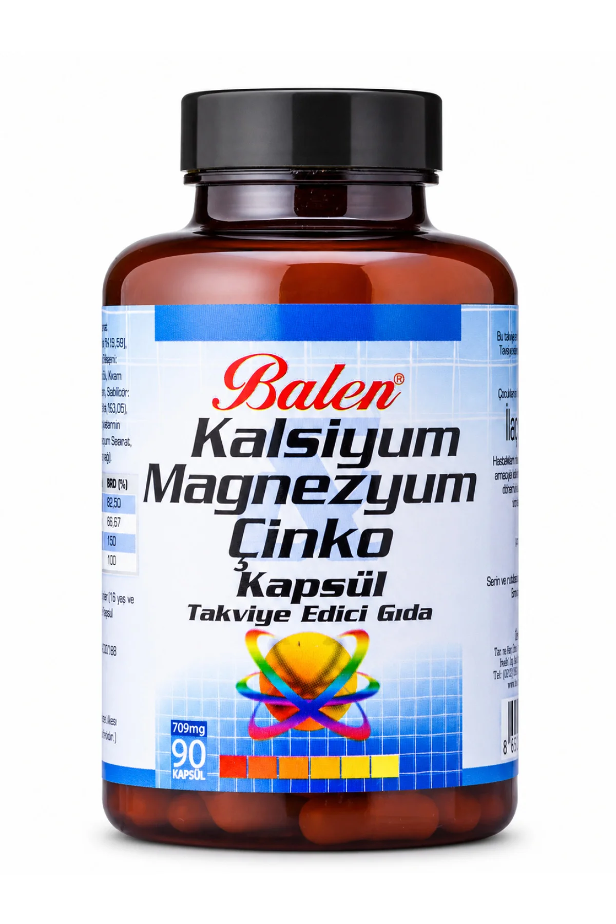 KALSİYUM&MAGNEZYUM&ÇİNKO KAPSÜL 709 MG*90