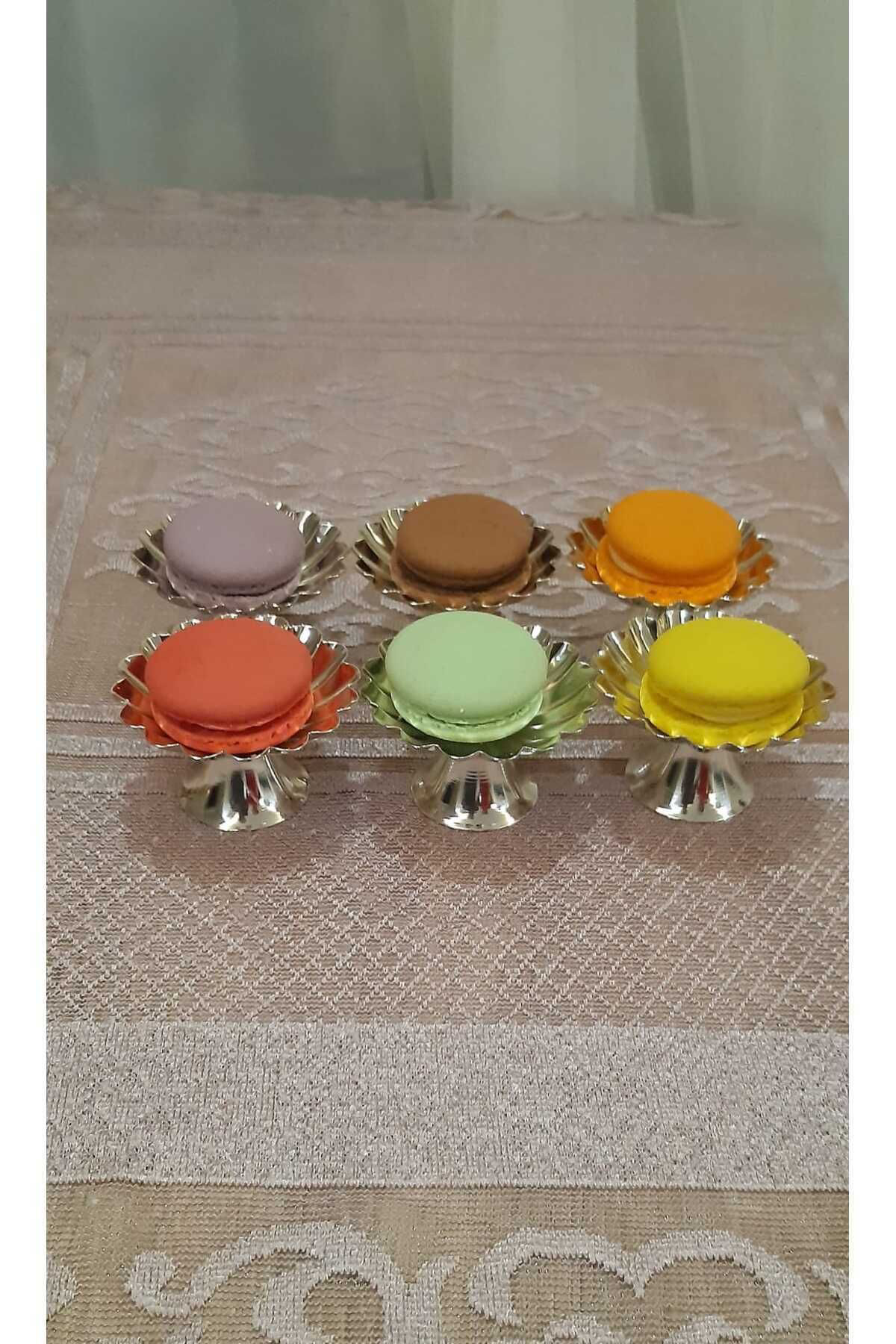 Han Metal Kalteli Gümüş Kaplamalı 6 Lı Lokumluk Makaronluk Kahve Yanı Sunum